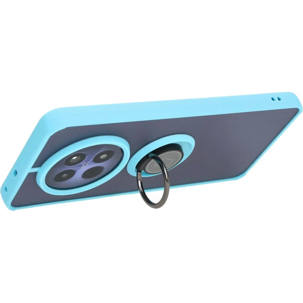 Hurtownia GSM - Etui s držákem na prst Bizon Case Hybrid Ring pro Realme 12 / 12x kouřové s jasně modrým rámečkem. - BIZ6283 - {ean13} - Hurt