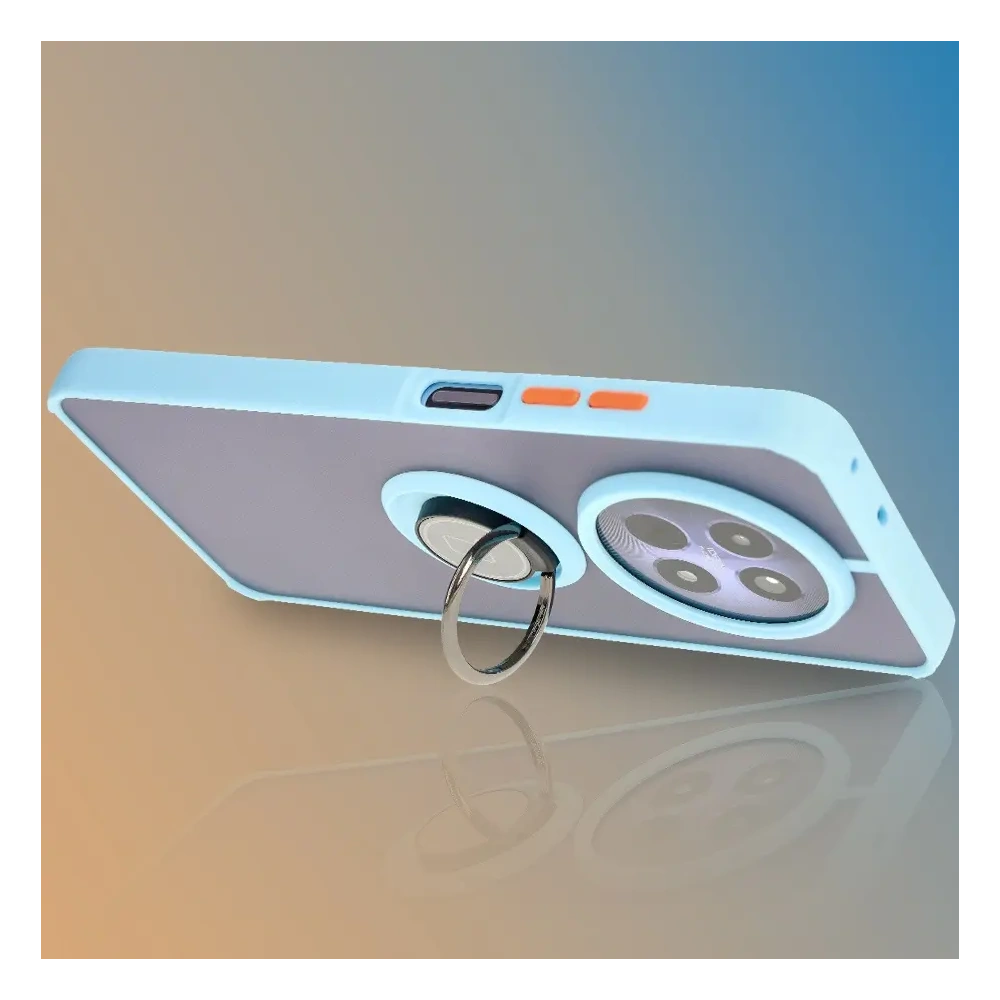 Hurtownia GSM - Etui s držákem na prst Bizon Case Hybrid Ring pro Realme 12 / 12x kouřové s jasně modrým rámečkem. - BIZ6283 - {ean13} - Hurt
