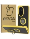Pouzdro s úchopem na prst Bizon Case Hybrid Ring pro Honor 200 Pro kouřové s žlutým rámem