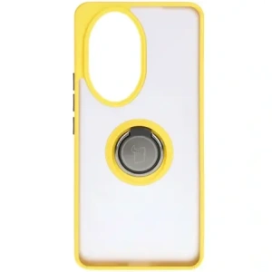 Hurtownia GSM - Pouzdro s úchopem na prst Bizon Case Hybrid Ring pro Honor 200 Pro kouřové s žlutým rámem - BIZ6284 - {ean13} - Hurt
