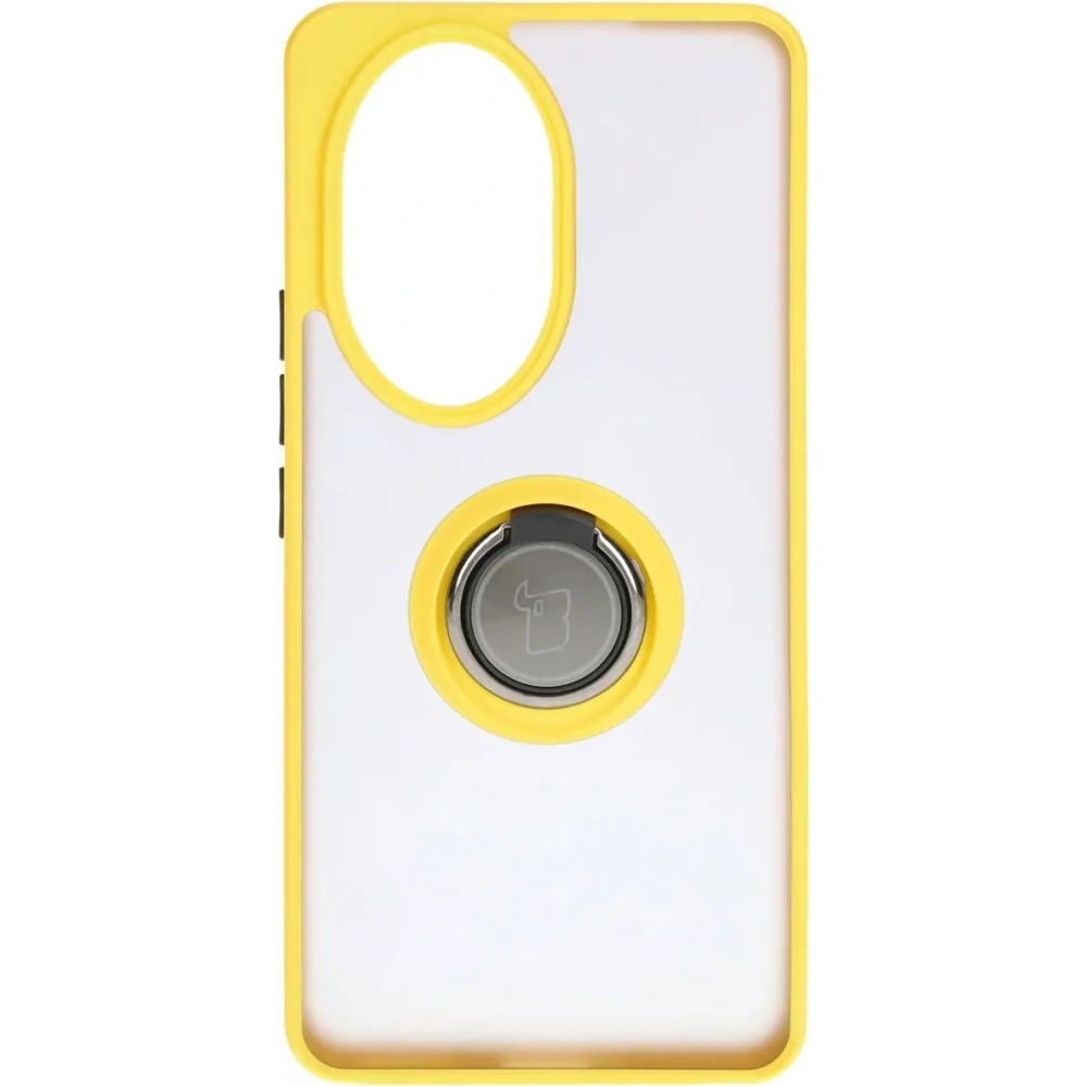 Hurtownia GSM - Pouzdro s úchopem na prst Bizon Case Hybrid Ring pro Honor 200 Pro kouřové s žlutým rámem - BIZ6284 - {ean13} - Hurt