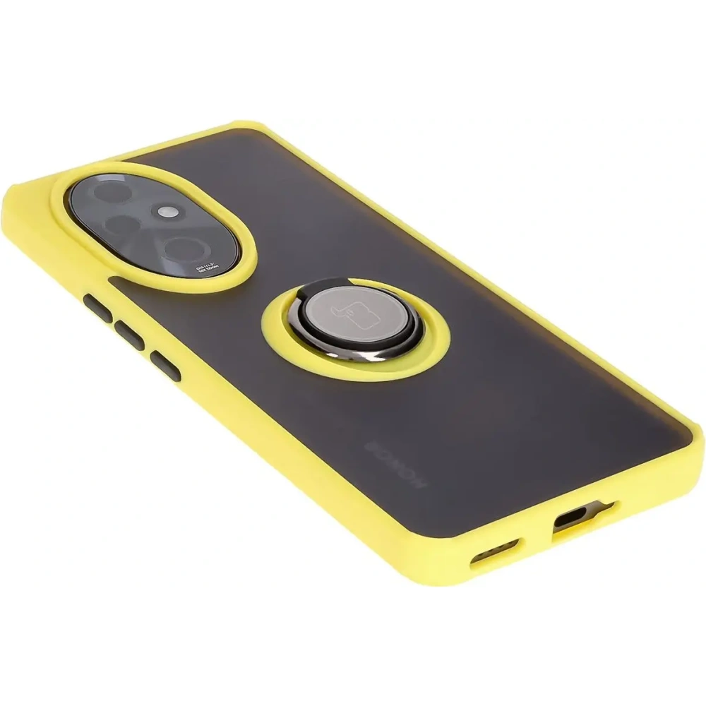 Wholesale Bizon Case Hybrid Ring Honor 200 Pro smoky with a yellow frame - BIZ6284 - {ean13} - Hurt