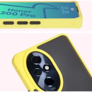 Hurtownia GSM - Pouzdro s úchopem na prst Bizon Case Hybrid Ring pro Honor 200 Pro kouřové s žlutým rámem - BIZ6284 - {ean13} - Hurt