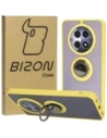 Pouzdro s úchopem na prst Bizon Case Hybrid Ring pro Realme 12 / 12x zakouřené se žlutým rámečkem