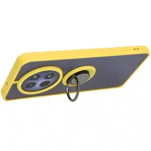 Hurtownia GSM - Etui z uchwytem na palec Bizon Case Hybrid Ring do Realme 12 / 12x przydymione z żółtą ramką - BIZ6285 - {ean13} - Hurt