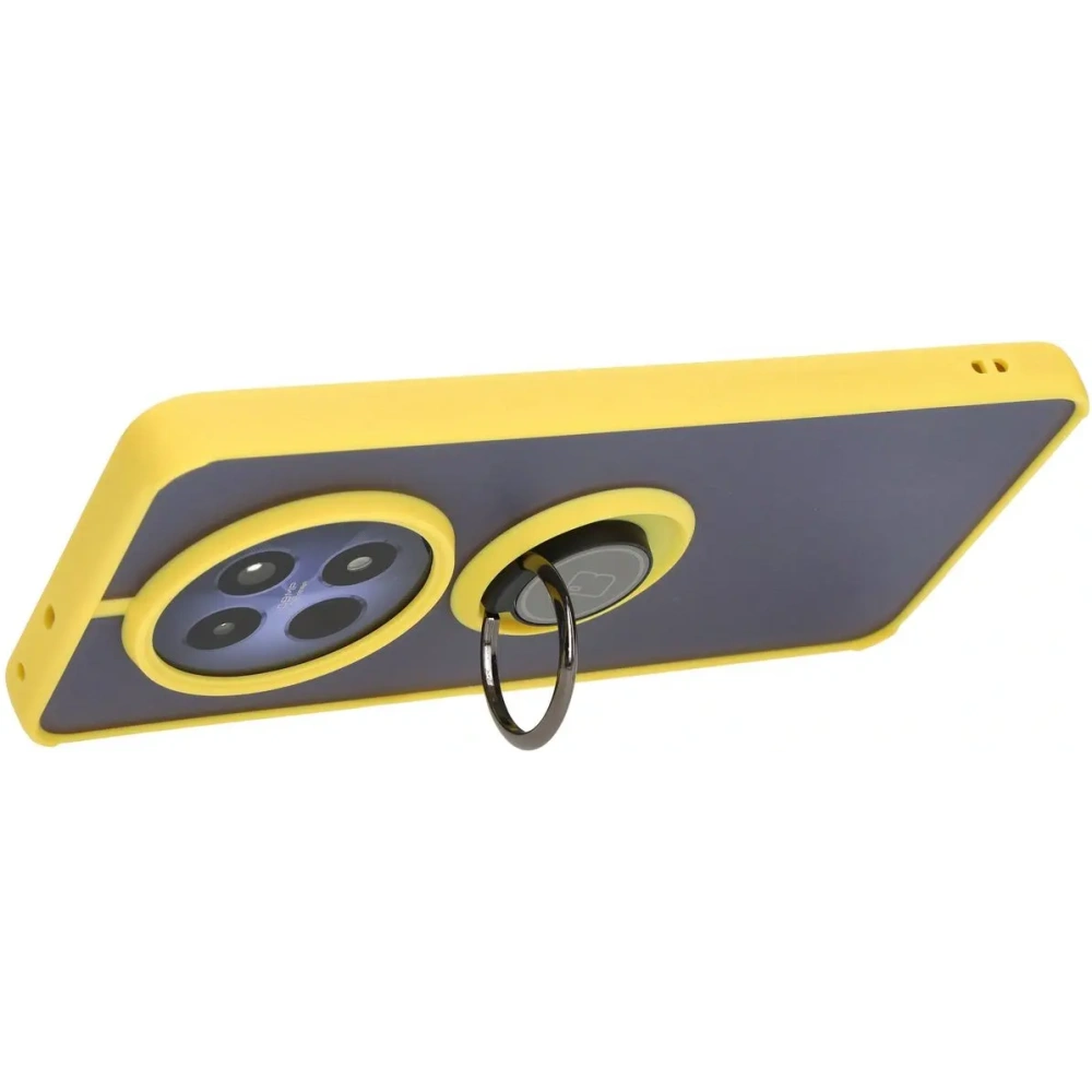 Hurtownia GSM - Pouzdro s úchopem na prst Bizon Case Hybrid Ring pro Realme 12 / 12x zakouřené se žlutým rámečkem - BIZ6285 - {ean13} - Hurt