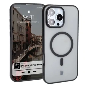 Hurtownia GSM - Bizon Case MatteO Apple iPhone 16 Pro Max transparent cu cadru negru - BIZ6300 - {ean13} - Hurt
