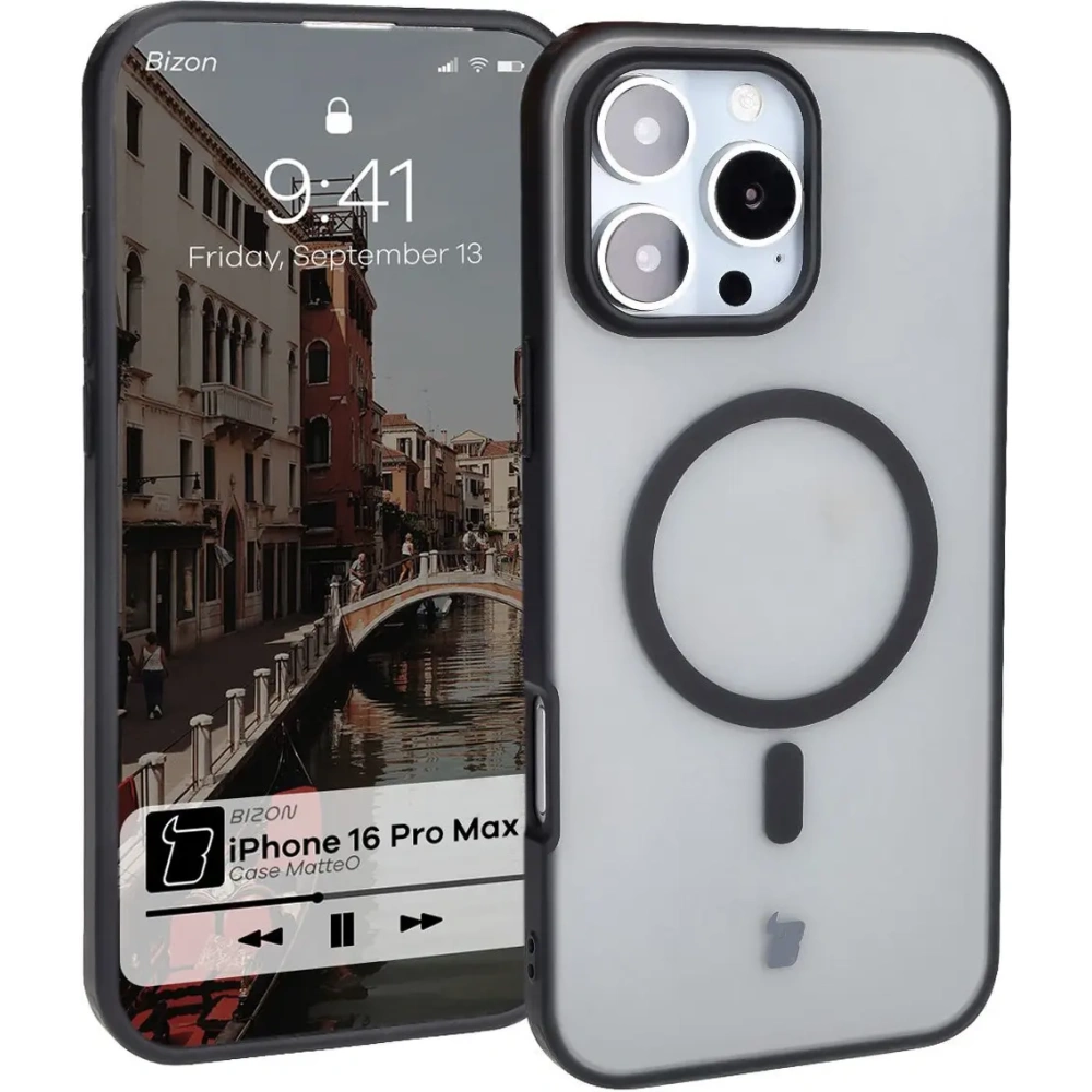 Wholesale Bizon Case MatteO Apple iPhone 16 Pro Max transparent with black frame - BIZ6300 - {ean13} - Hurt