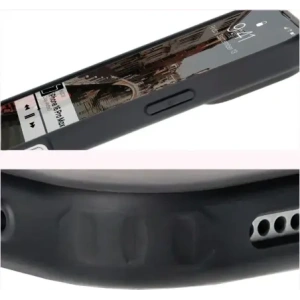 Etui z pierścieniem magnetycznym Bizon Case MatteO do Apple iPhone 16 Pro Max półprzezroczyste z czarną ramką