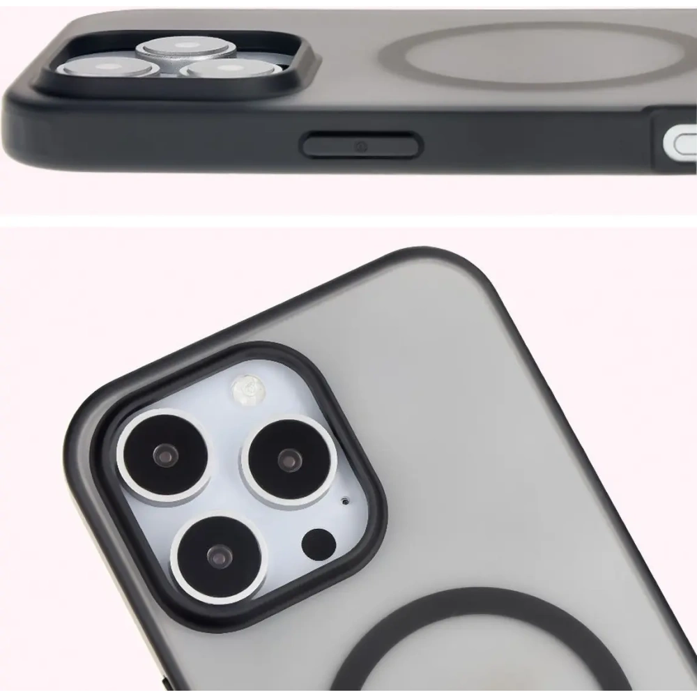 Hurtownia GSM - Etui z pierścieniem magnetickým Bizon Case MatteO do Apple iPhone 16 Pro poloprůhledné s černým rámečkem - BIZ6301 - {ean13} - Hurt