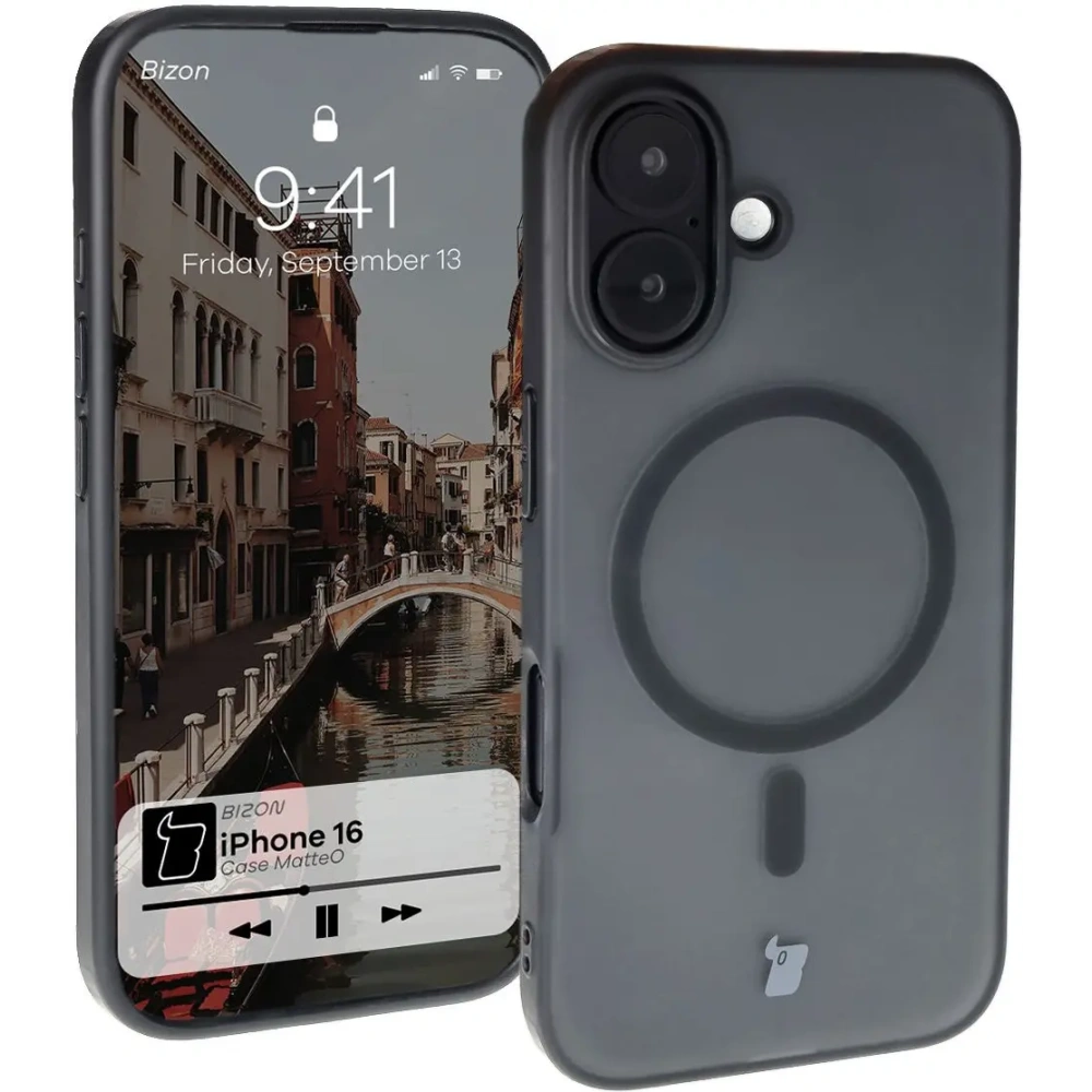 Hurtownia GSM - Bizon Case MatteO Apple iPhone 16 transparent mit schwarzem Rahmen - BIZ6302 - {ean13} - Hurt