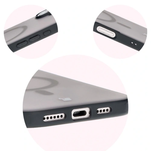 Etui z pierścieniem magnetycznym Bizon Case MatteO do Apple iPhone 16 półprzezroczyste z czarną ramką