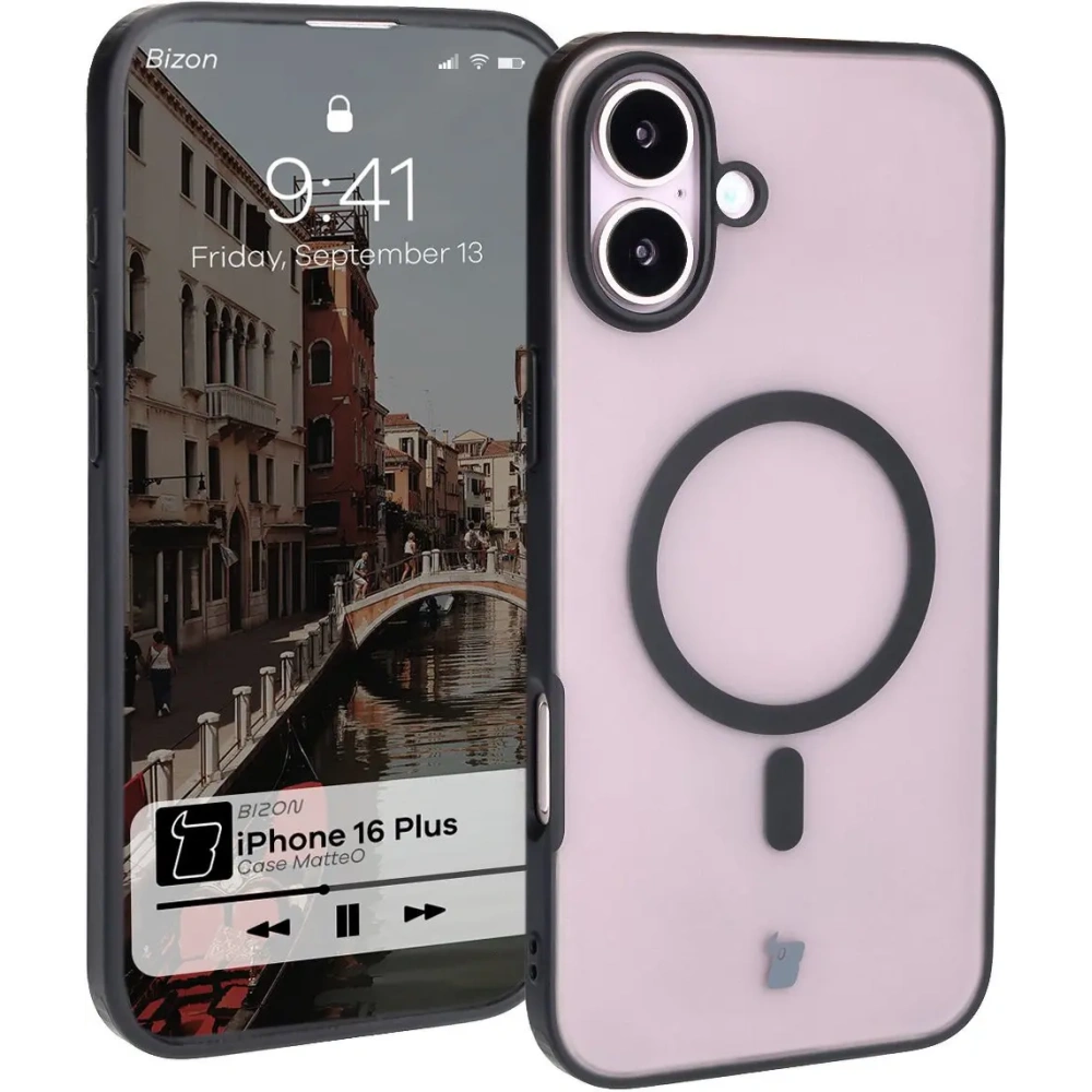 Wholesale Bizon Case MatteO Apple iPhone 16 Plus transparent with black frame - BIZ6303 - {ean13} - Hurt
