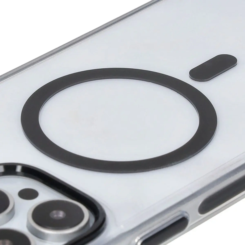 Hurtownia GSM - Etui z pierścieniem magnetycznym Bizon Case Marco do Apple iPhone 16 Pro Max przezroczyste z czarną ramką - BIZ6304 - {ean13} - Hurt