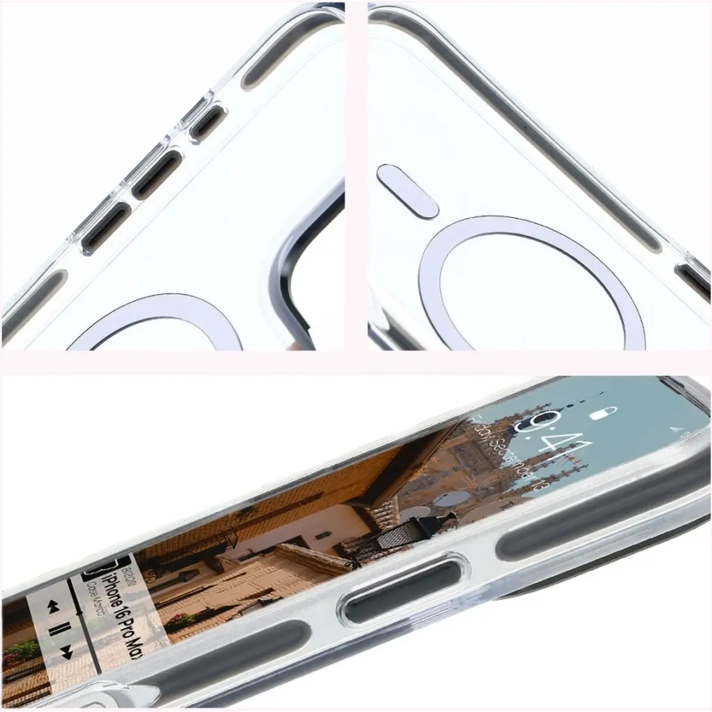 Wholesale Bizon Case Marco Apple iPhone 16 Pro Max clear with black frame - BIZ6304 - {ean13} - Hurt