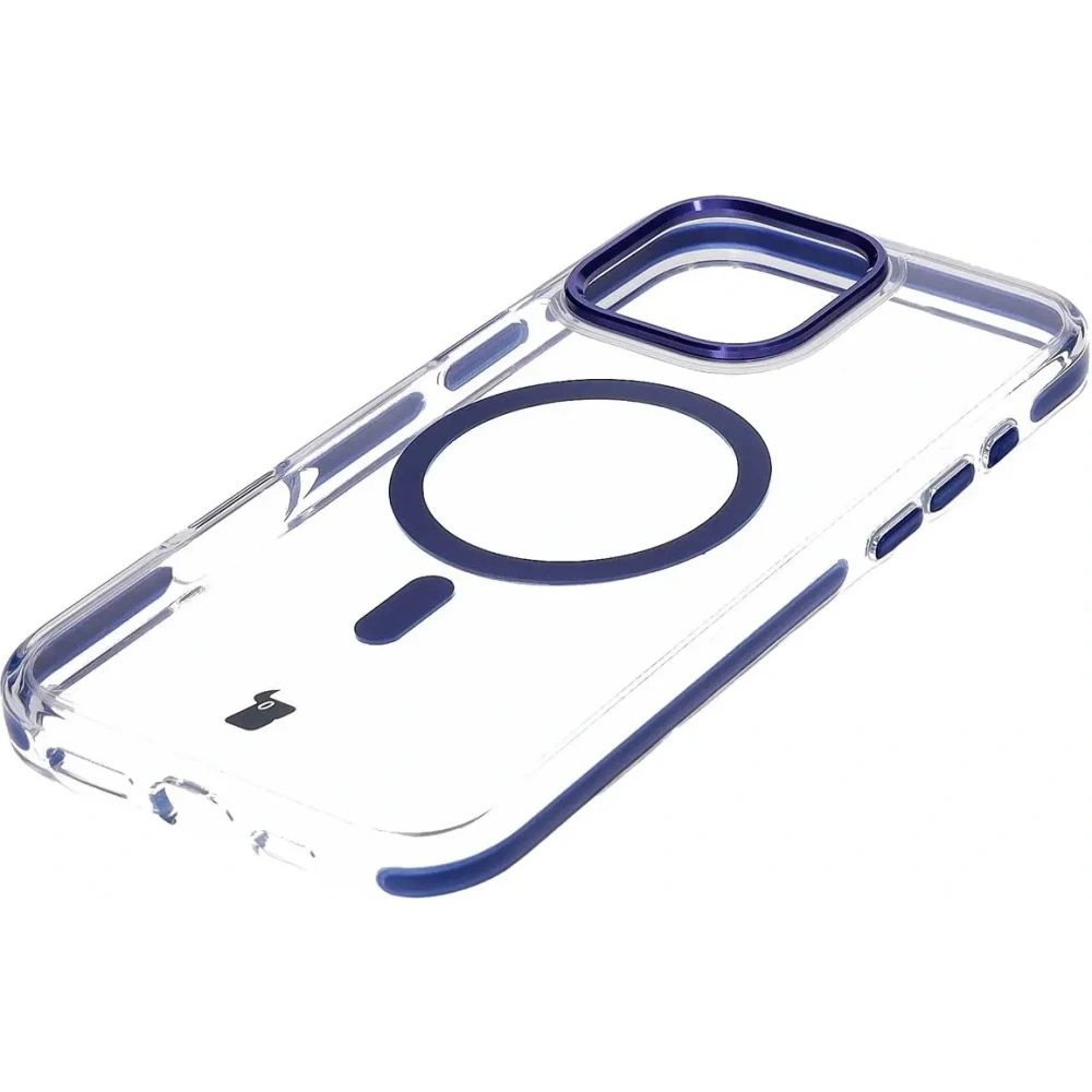 Hurtownia GSM - Etui z pierścieniem magnetickým Bizon Case Marco do Apple iPhone 16 Pro Max průhledné s modrým rámečkem - BIZ6305 - {ean13} - Hurt