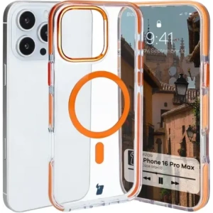 Wholesale Bizon Case Marco Apple iPhone 16 Pro Max clear with orange frame - BIZ6306 - {ean13} - Hurt