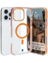 Bizon Case Marco Apple iPhone 16 Pro Max clar cu cadru portocaliu