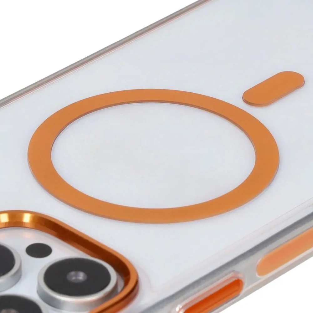 Hurtownia GSM - Etui s magnetickým kroužkem Bizon Case Marco pro Apple iPhone 16 Pro Max průhledné s oranžovým rámem - BIZ6306 - {ean13} - Hurt