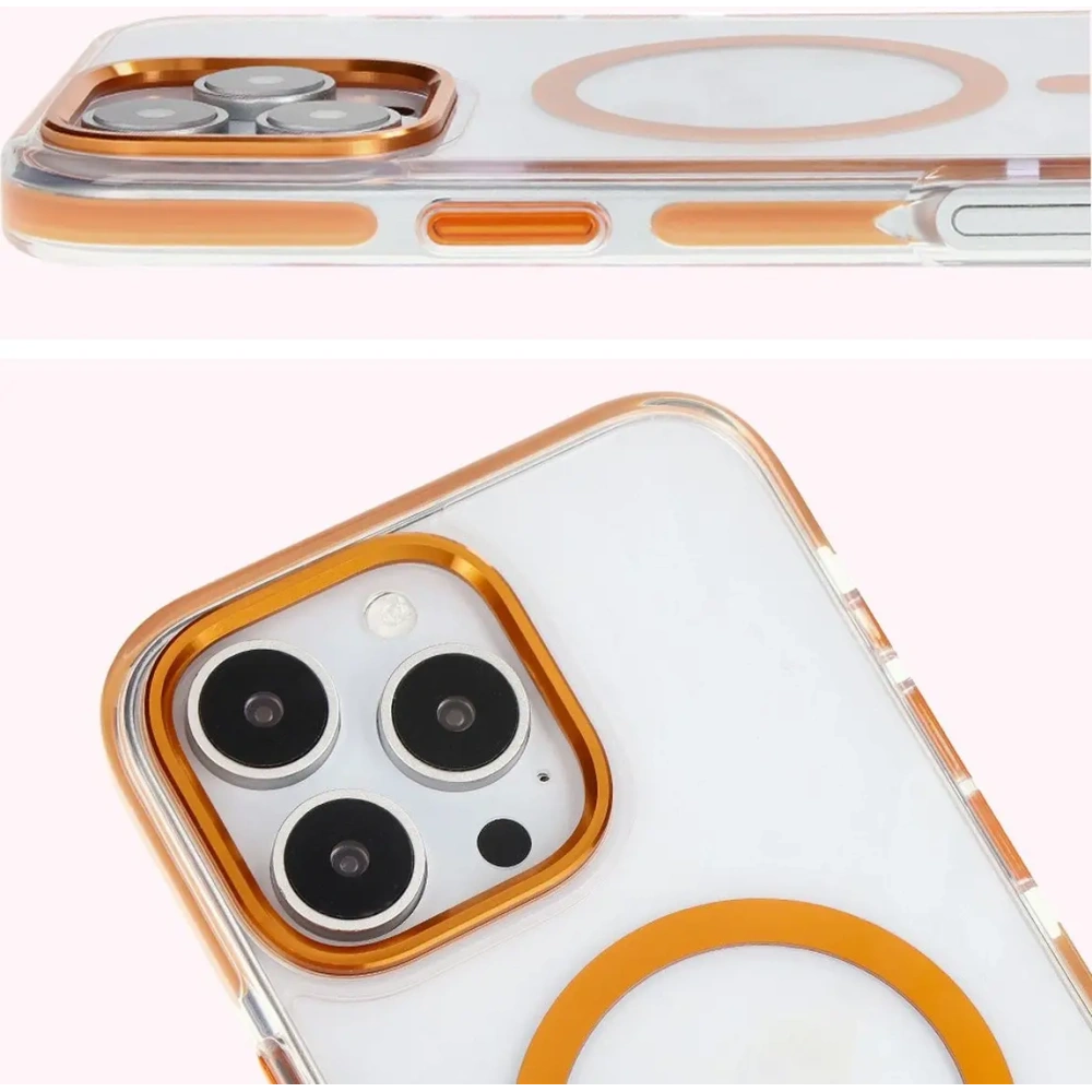 Wholesale Bizon Case Marco Apple iPhone 16 Pro Max clear with orange frame - BIZ6306 - {ean13} - Hurt