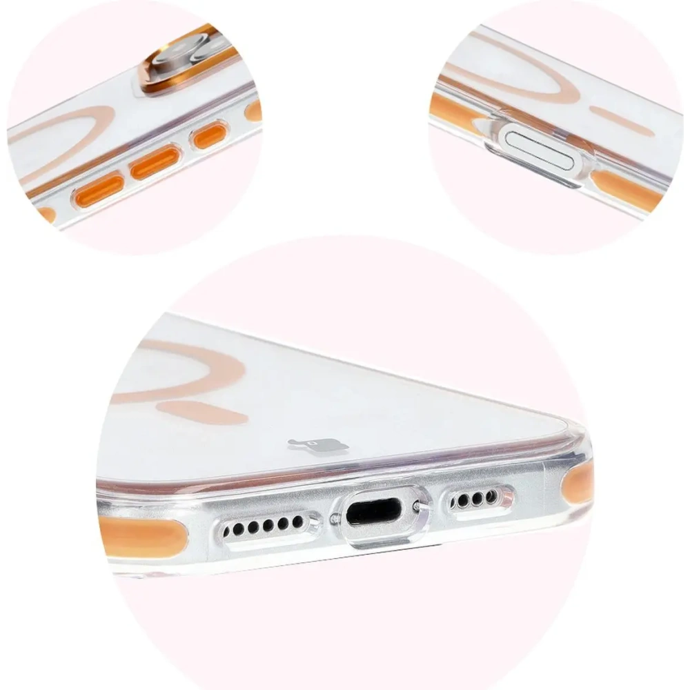 Hurtownia GSM - Etui s magnetickým kroužkem Bizon Case Marco pro Apple iPhone 16 Pro Max průhledné s oranžovým rámem - BIZ6306 - {ean13} - Hurt