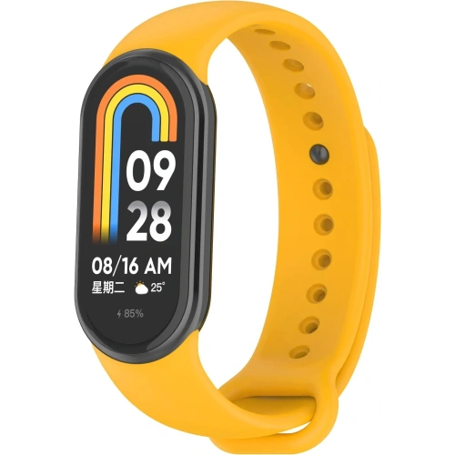 Silikonowy pasek Bizon Strap Watch Silicone do Xiaomi Smart Band 9 / 9 NFC / 8 żółty