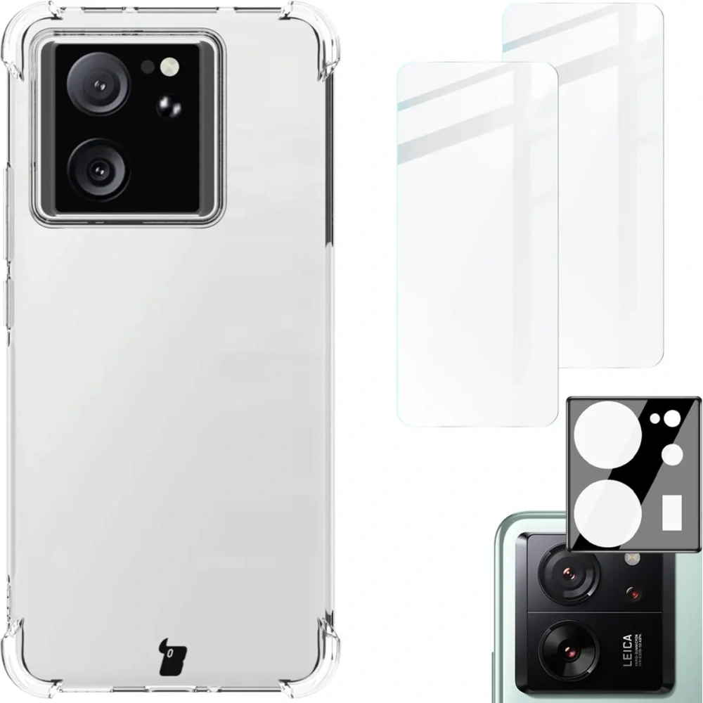 Hurtownia GSM - Bizon Case Clear Pack tok + 2x edzett üveg + lencse üveg Xiaomi 13T / 13T Pro - BIZ6311 - {ean13} - Hurt