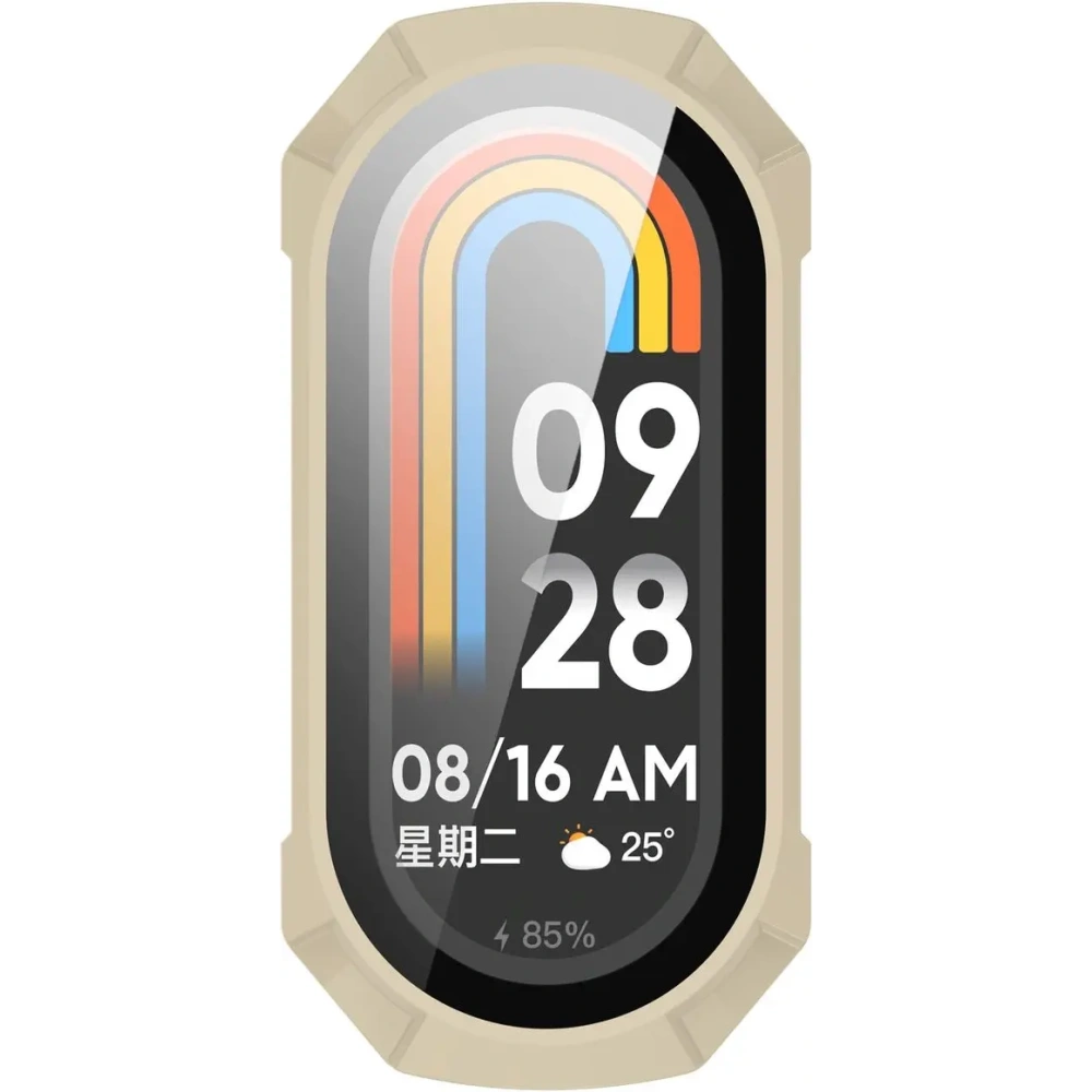 Hurtownia GSM - Etui ze skla na hodinky Bizon Case+Glass Watch pro Xiaomi Smart Band 9 béžové - BIZ6313 - {ean13} - Hurt
