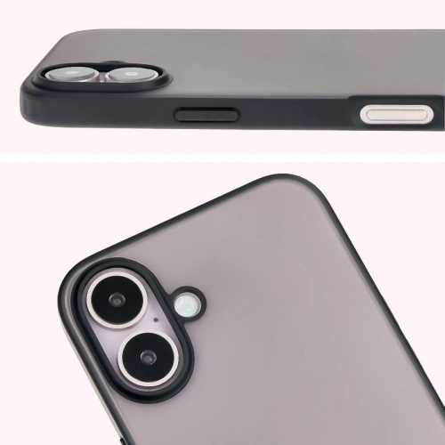 Etui Bizon Case Angelo do Apple iPhone 16 przydymione z czarną ramką