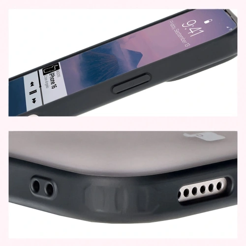 Etui Bizon Case Angelo do Apple iPhone 16 przydymione z czarną ramką