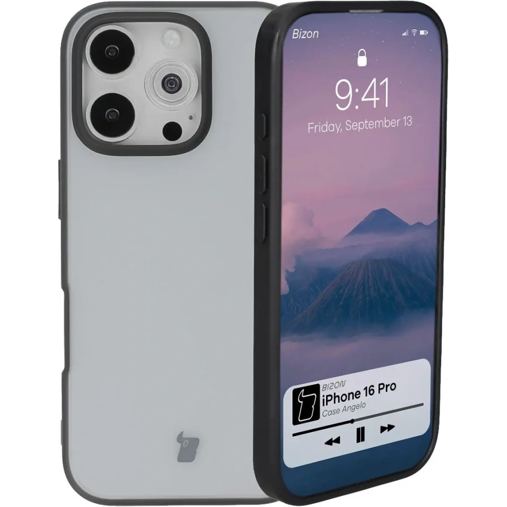 Hurtownia GSM - Bizon Case Angelo Apple iPhone 16 Pro fumuriu cu un cadru negru - BIZ6316 - {ean13} - Hurt