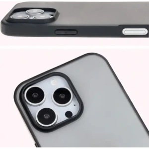 Etui Bizon Case Angelo do Apple iPhone 16 Pro Max przydymione z czarną ramką