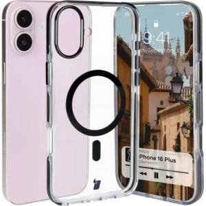 Hurtownia GSM - Etui s magnetickým prstencem Bizon Case Marco pro Apple iPhone 16 Plus průhledné s černým rámečkem - BIZ6319 - {ean13} - Hurt