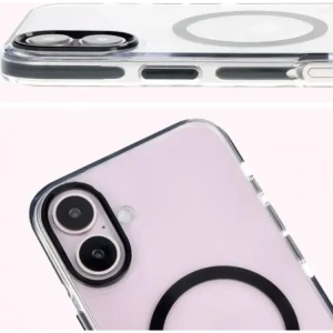 Hurtownia GSM - Etui s magnetickým prstencem Bizon Case Marco pro Apple iPhone 16 Plus průhledné s černým rámečkem - BIZ6319 - {ean13} - Hurt