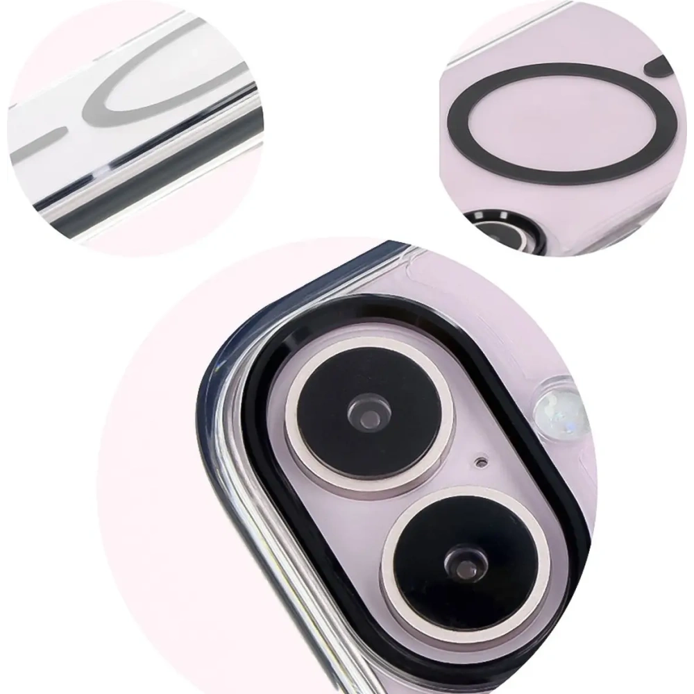 Hurtownia GSM - Etui z pierścieniem magnetycznym Bizon Case Marco do Apple iPhone 16 Plus przezroczyste z czarną ramką - BIZ6319 - {ean13} - Hurt