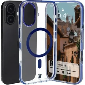 Wholesale Bizon Case Marco Apple iPhone 16 clear with blue frame - BIZ6321 - {ean13} - Hurt