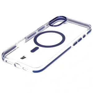 Hurtownia GSM - Etui s magnetickým kroužkem Bizon Case Marco pro Apple iPhone 16 Plus průhledné s modrým rámečkem - BIZ6322 - {ean13} - Hurt