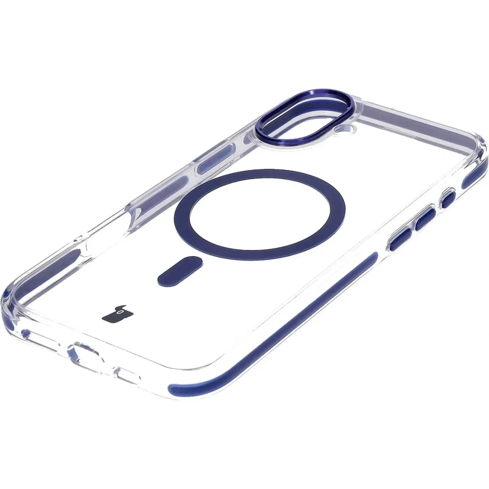 Hurtownia GSM - Etui s magnetickým kroužkem Bizon Case Marco pro Apple iPhone 16 Plus průhledné s modrým rámečkem - BIZ6322 - {ean13} - Hurt