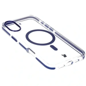Hurtownia GSM - Etui s magnetickým kroužkem Bizon Case Marco pro Apple iPhone 16 Plus průhledné s modrým rámečkem - BIZ6322 - {ean13} - Hurt