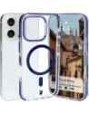 Bizon Case Marco Apple iPhone 16 Pro klar mit blauen Rahmen