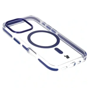 Hurtownia GSM - Etui s magnetickým kroužkem Bizon Case Marco pro Apple iPhone 16 Pro průhledné s modrým rámečkem - BIZ6323 - {ean13} - Hurt
