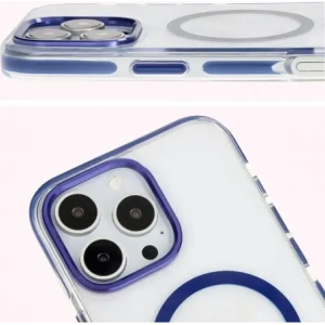 Hurtownia GSM - Etui s magnetickým kroužkem Bizon Case Marco pro Apple iPhone 16 Pro průhledné s modrým rámečkem - BIZ6323 - {ean13} - Hurt
