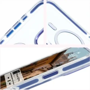 Hurtownia GSM - Etui s magnetickým kroužkem Bizon Case Marco pro Apple iPhone 16 Pro průhledné s modrým rámečkem - BIZ6323 - {ean13} - Hurt