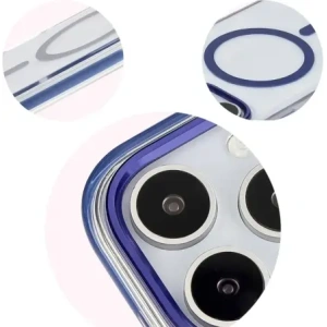 Hurtownia GSM - Etui s magnetickým kroužkem Bizon Case Marco pro Apple iPhone 16 Pro průhledné s modrým rámečkem - BIZ6323 - {ean13} - Hurt
