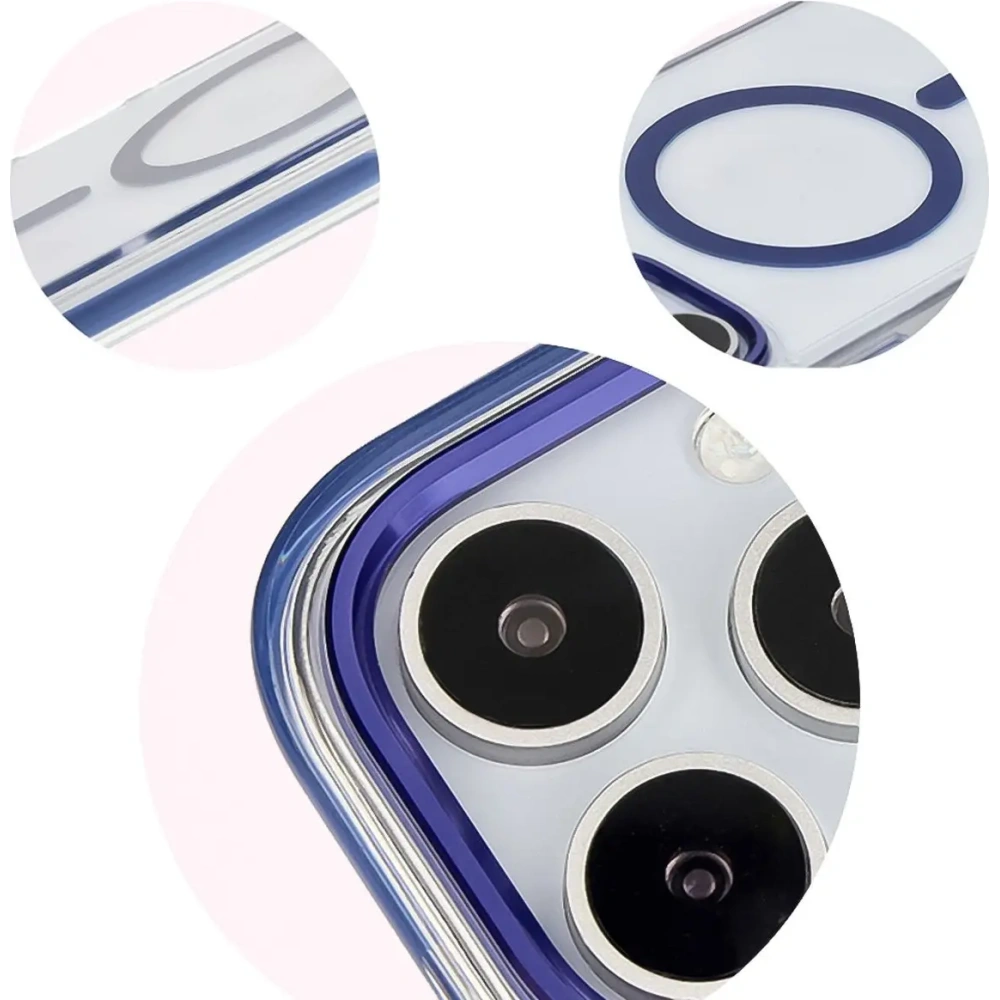 Hurtownia GSM - Bizon Case Marco Apple iPhone 16 Pro clar cu ramă albastră - BIZ6323 - {ean13} - Hurt