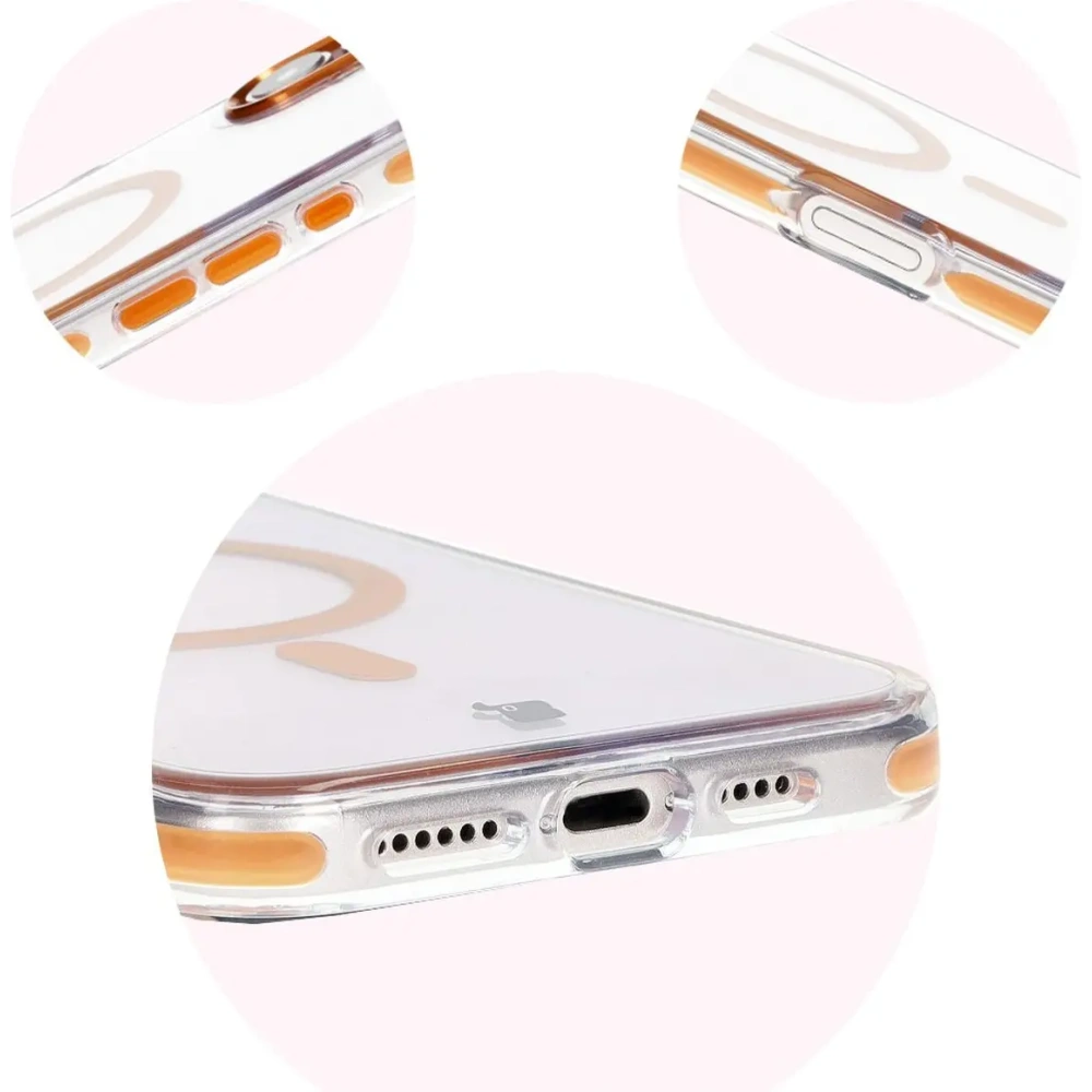 Wholesale Bizon Case Marco Apple iPhone 16 clear with orange frame - BIZ6324 - {ean13} - Hurt