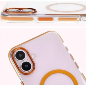Hurtownia GSM - Etui s magnetickým kroužkem Bizon Case Marco pro Apple iPhone 16 Plus průhledné s oranžovým rámem - BIZ6325 - {ean13} - Hurt