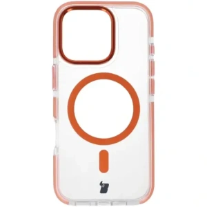 Hurtownia GSM - Etui s magnetickým kroužkem Bizon Case Marco pro Apple iPhone 16 Pro průhledné s oranžovým rámem - BIZ6326 - {ean13} - Hurt