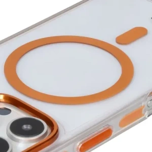 Hurtownia GSM - Etui s magnetickým kroužkem Bizon Case Marco pro Apple iPhone 16 Pro průhledné s oranžovým rámem - BIZ6326 - {ean13} - Hurt