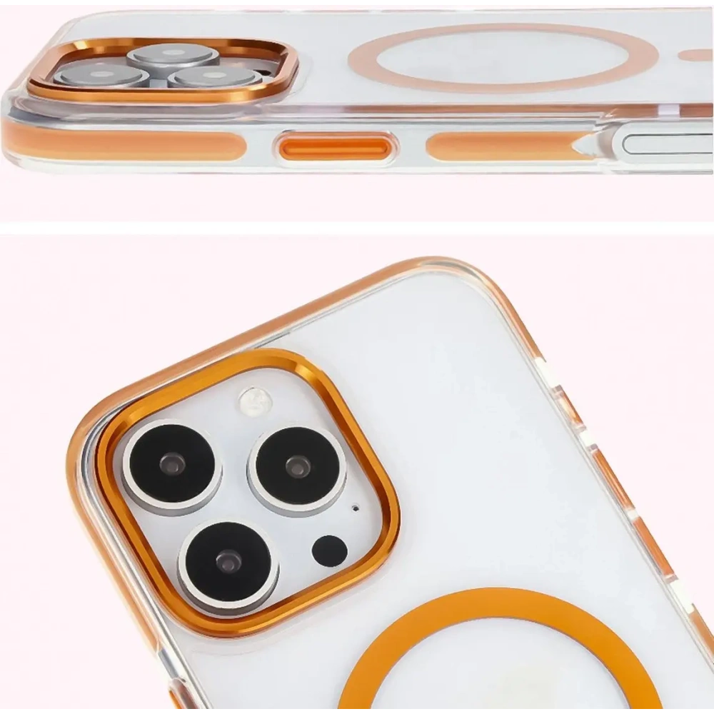Hurtownia GSM - Bizon Case Marco Apple iPhone 16 Pro klar mit orangefarbenem Rahmen - BIZ6326 - {ean13} - Hurt